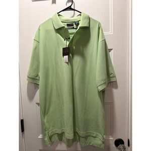 NWT Divots Sportswear Polo Shirt XL Lime Green DriWay Moisture Wicking Golf Men